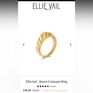Ellie Vail water resistant Raven Croissant ring 💧